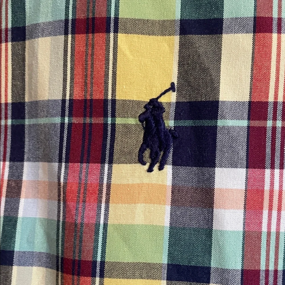 Men’s XL Ralph Lauren Custom Fit long sleeve button down yellow/navy /red plaid